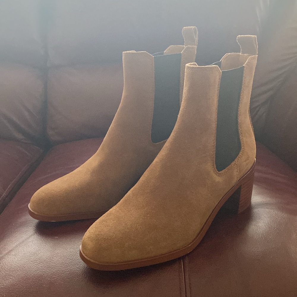 Cognac Suede Chelsea Boots - Picture 6 of 6